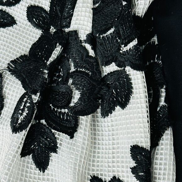 Eva Franco Stretch Black Floral Sleeveless Ponte Knit Dress Women's Size 6 NWT - Picture 11 of 11